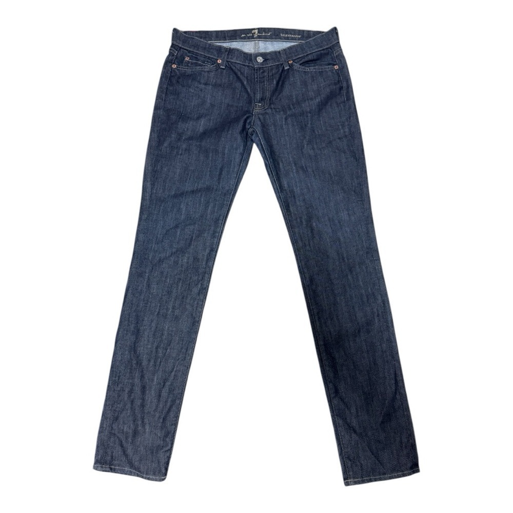 7 FOR ALL MANKIND - Women’s Roxanne Mid-Waist Slim Dark Blue Wash Jeans - 31